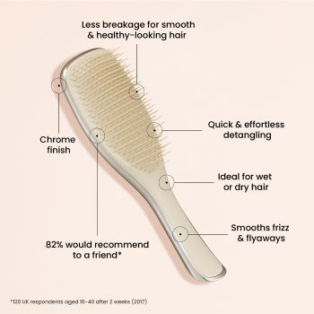 Tangle Teezer Ultimate Detangler Chrome perie de tip paletă pentru păr drept și ondulat - imagine 3